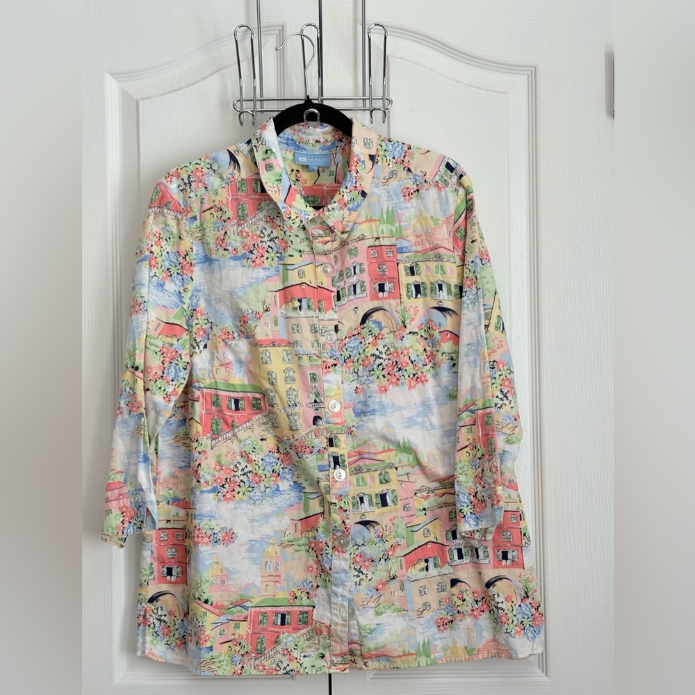 Koret Women’s Blouse, Multicolor Cotton, size 18